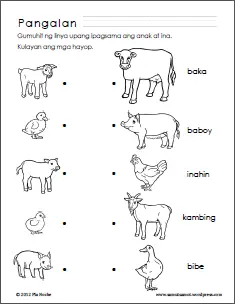 Preschool worksheets with Filipino instructions (Part 1 ...