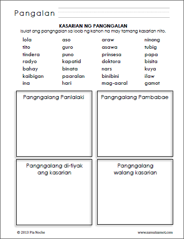 kasarian ng pangngalan worksheets part 2 samut samot kasarian ng pangngalan worksheets part 2 samut samot
