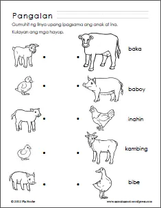 Preschool worksheets with Filipino instructions (Part 1) - Samut-samot