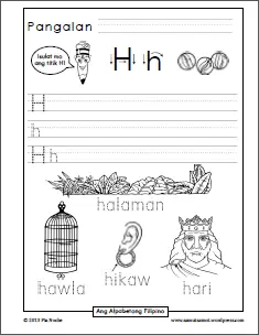 Katinig Handwriting Worksheets (H to M) - Samut-samot