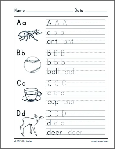 English Alphabet Tracing Sheets - Samut-samot