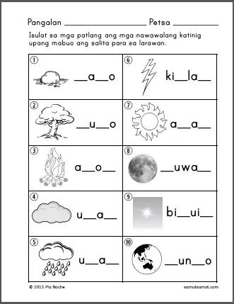 Katinig Worksheets (Part 2) - Samut-samot