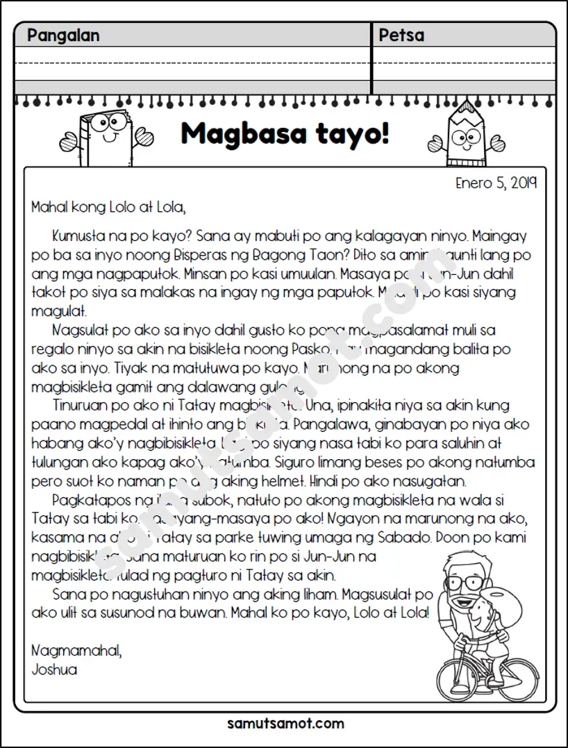 Pagsasanay Sa Pagbasa Grade 1