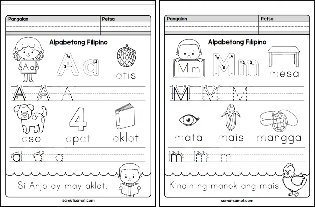 2019 alpabetong filipino writing sheets samut samot