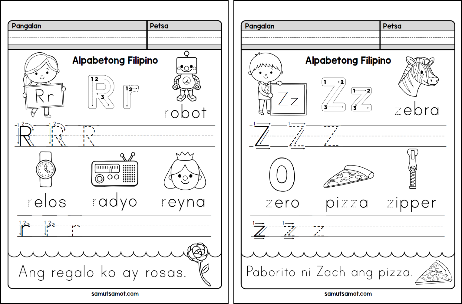 2019 Alpabetong Filipino Writing Sheets - Samut-samot